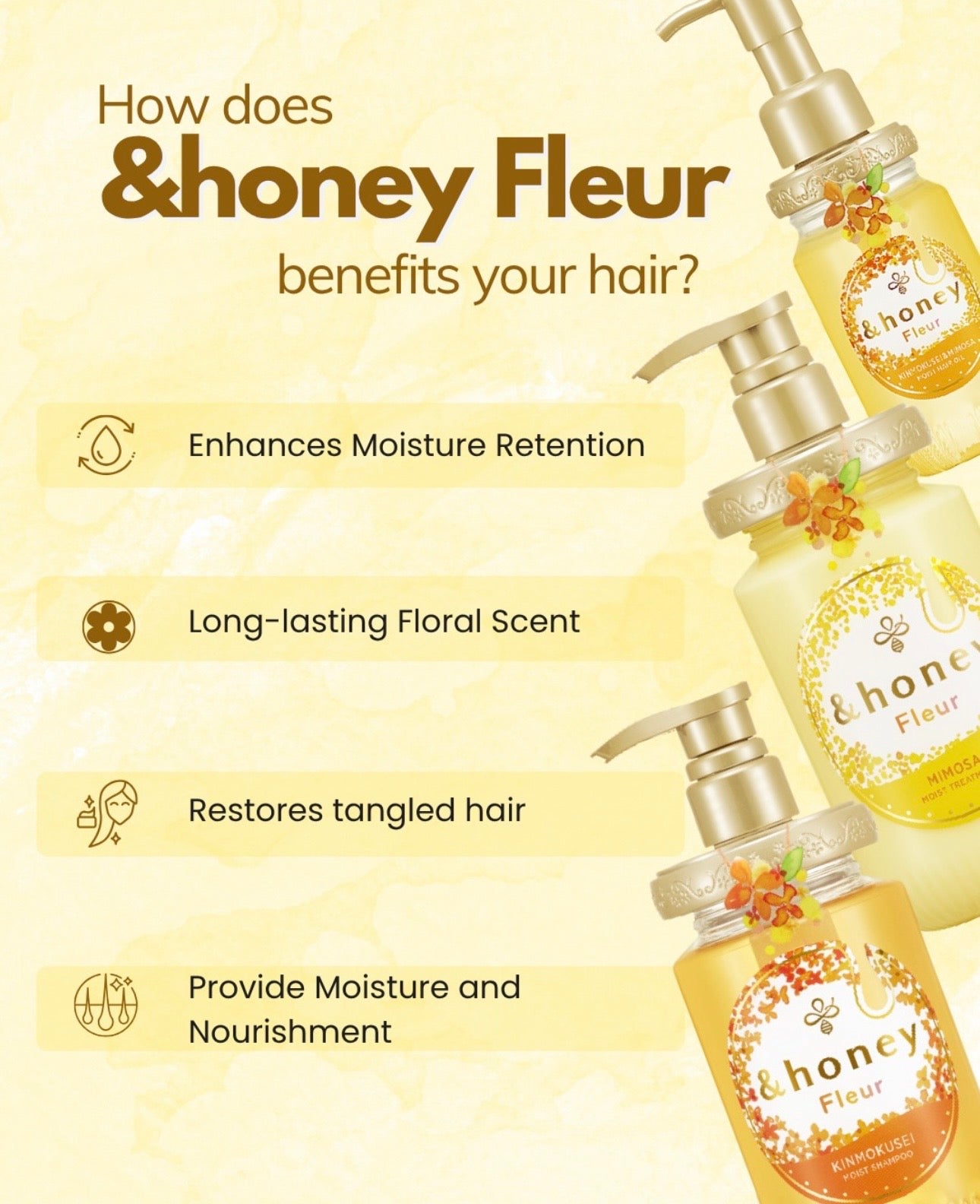 & HONEY FLEUR MOIST HAIR OIL