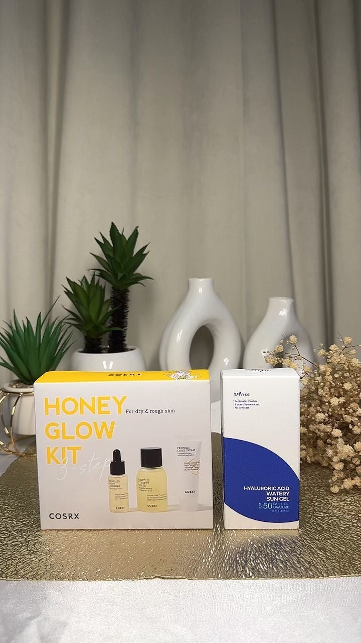 Honey glow kit + Isntree hyaluronic acid watery sun gel