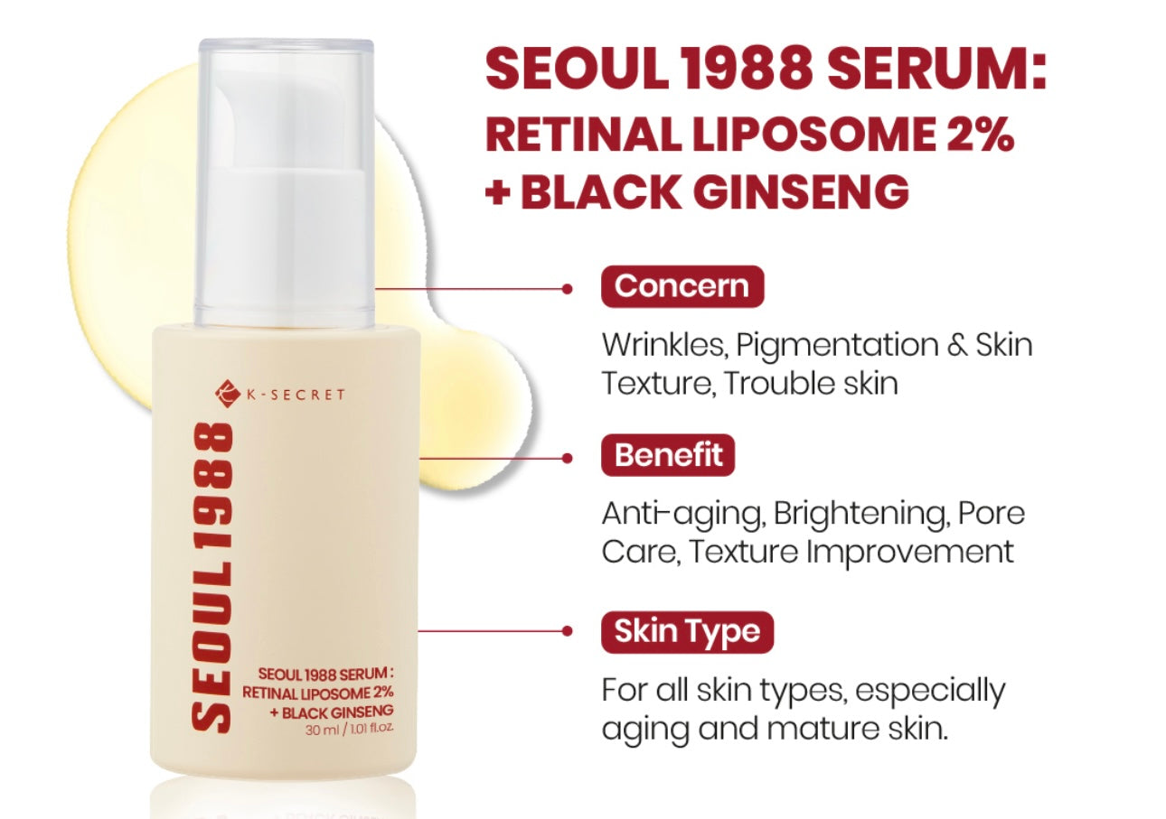 KSECRET SEOUL 1988 Serum : Retinal Liposome 2% + Black Ginseng
