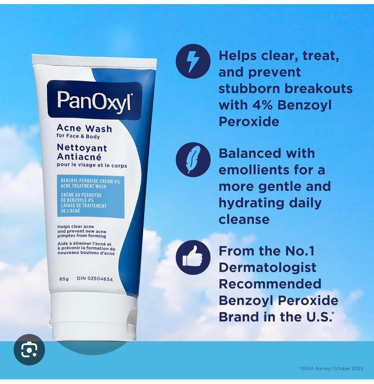 PANOXYL ACNE CREAMY FACE WASH 4% BENZOYL PEROXIDE 170G