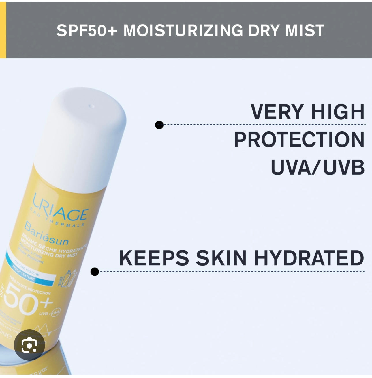 Uriage bariesun moisturizing dry mist spf 50