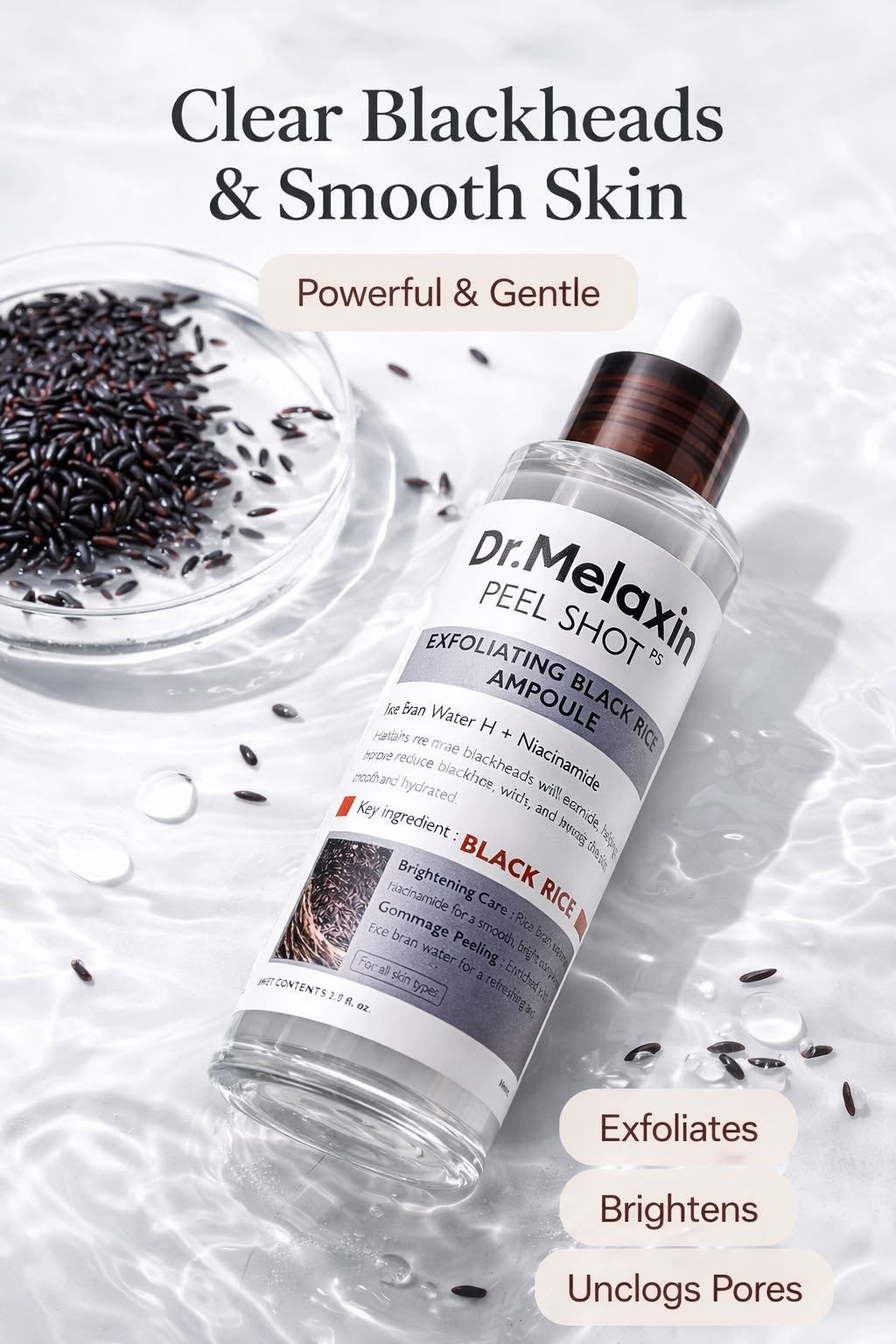 Dr. Melaxin Peel Shot Exfoliating Black Rice Ampoule