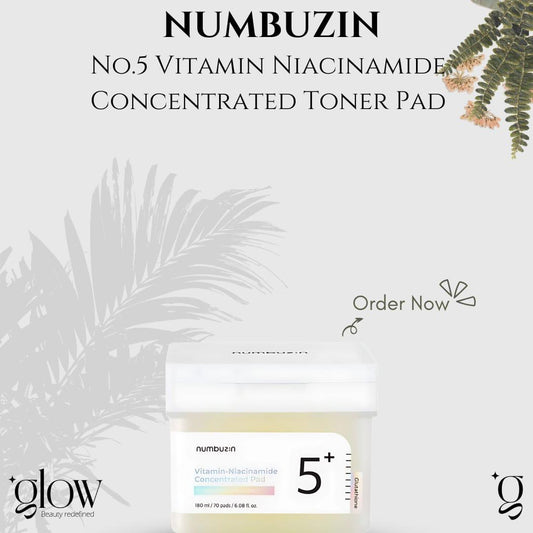 Numbuzin - No.5+ Glutathione Vitamin-Niacinamide Concentrated Pad 180ML 70PADS