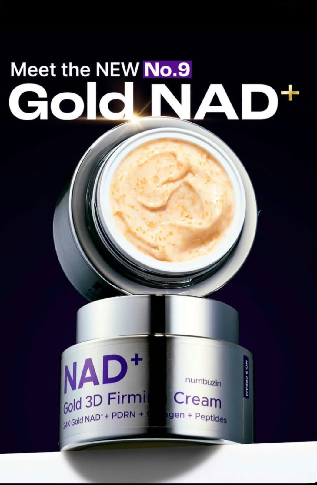 numbuzin No. 9 NAD+ Gold 3D Firming Cream.