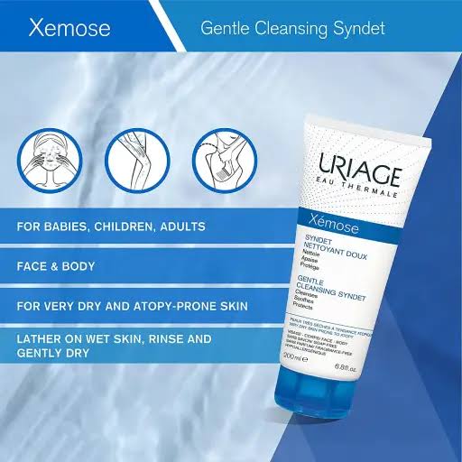 Uriage Xemose, Gentle Cleansing Syndet, Fragrance Free, 6.8 fl oz (200 ml)