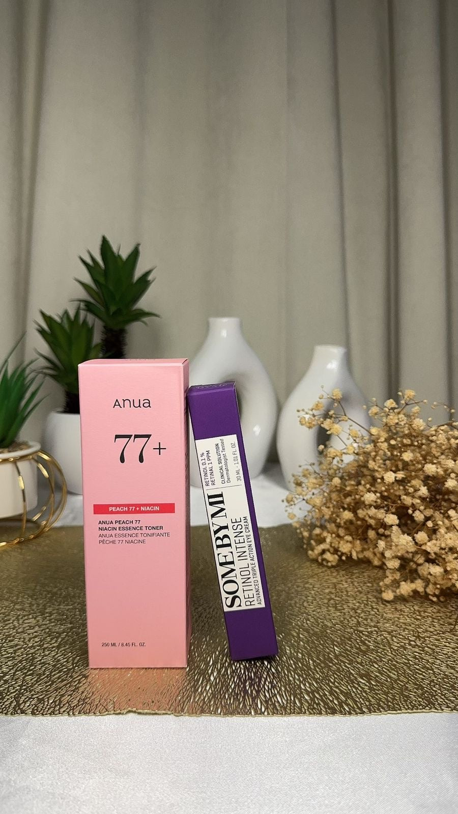 Anua peach toner + somebymi eye cream