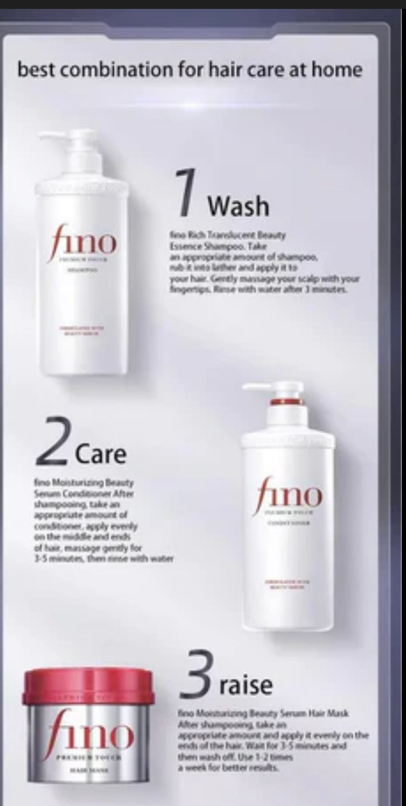 Fino Premium Touch Set
[3PCS] (shampo-conditioner-mask)✨