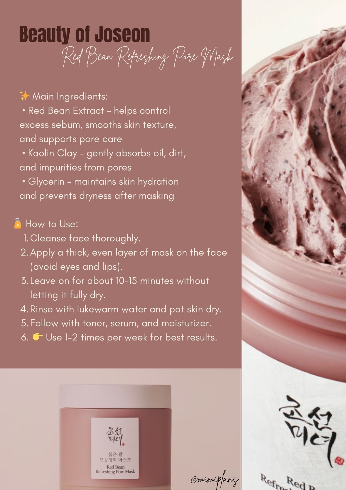 Beauty of Joseon - Red Bean Refreshing Pore Mask 150ml