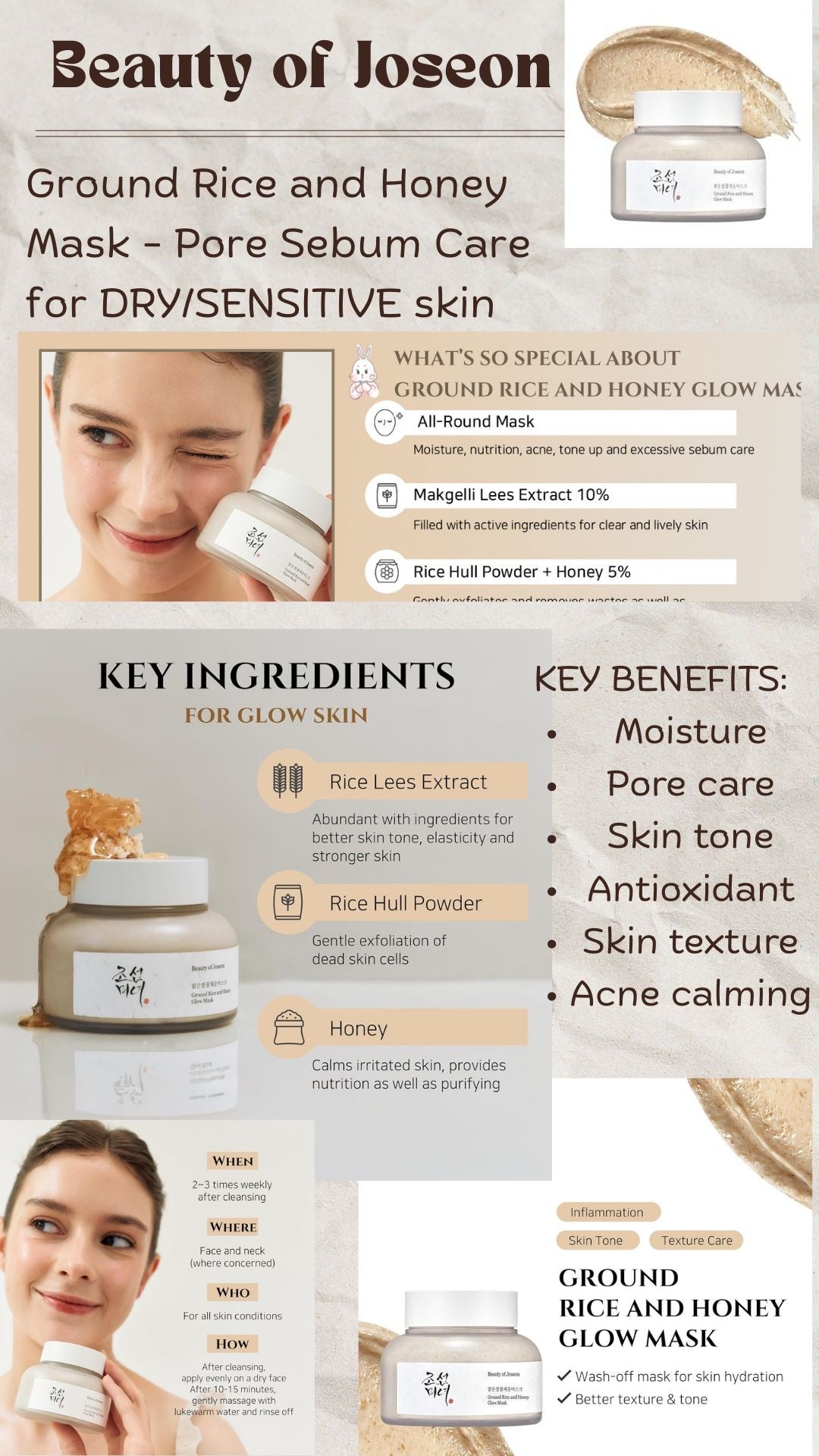 Beauty of Joseon - Ground Rice and Honey Glow Mask 150ml