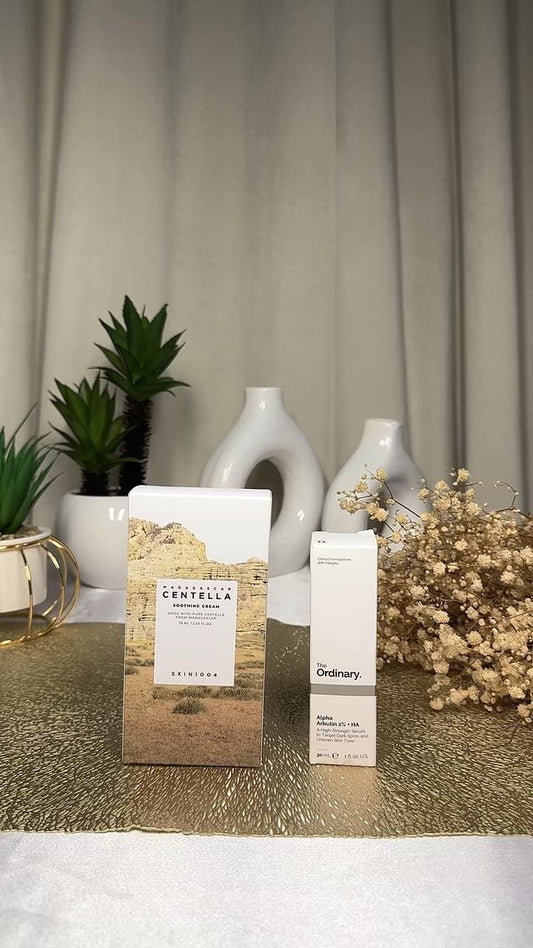 Centella soothing cream + The ordinary Alpha arbutin serum