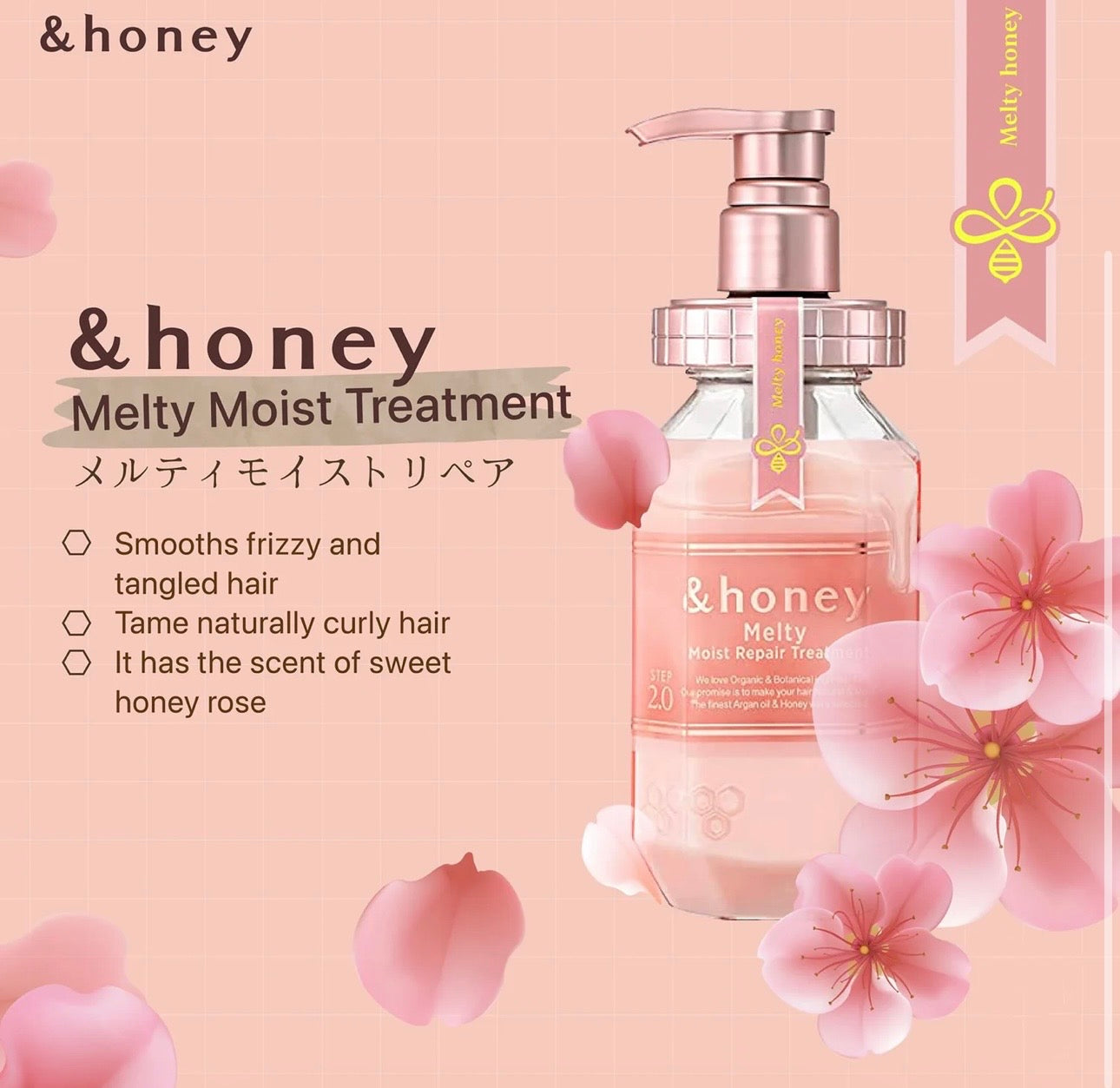 ViCREA - &honey Melty Moist Repair Hair Treatment 445ML