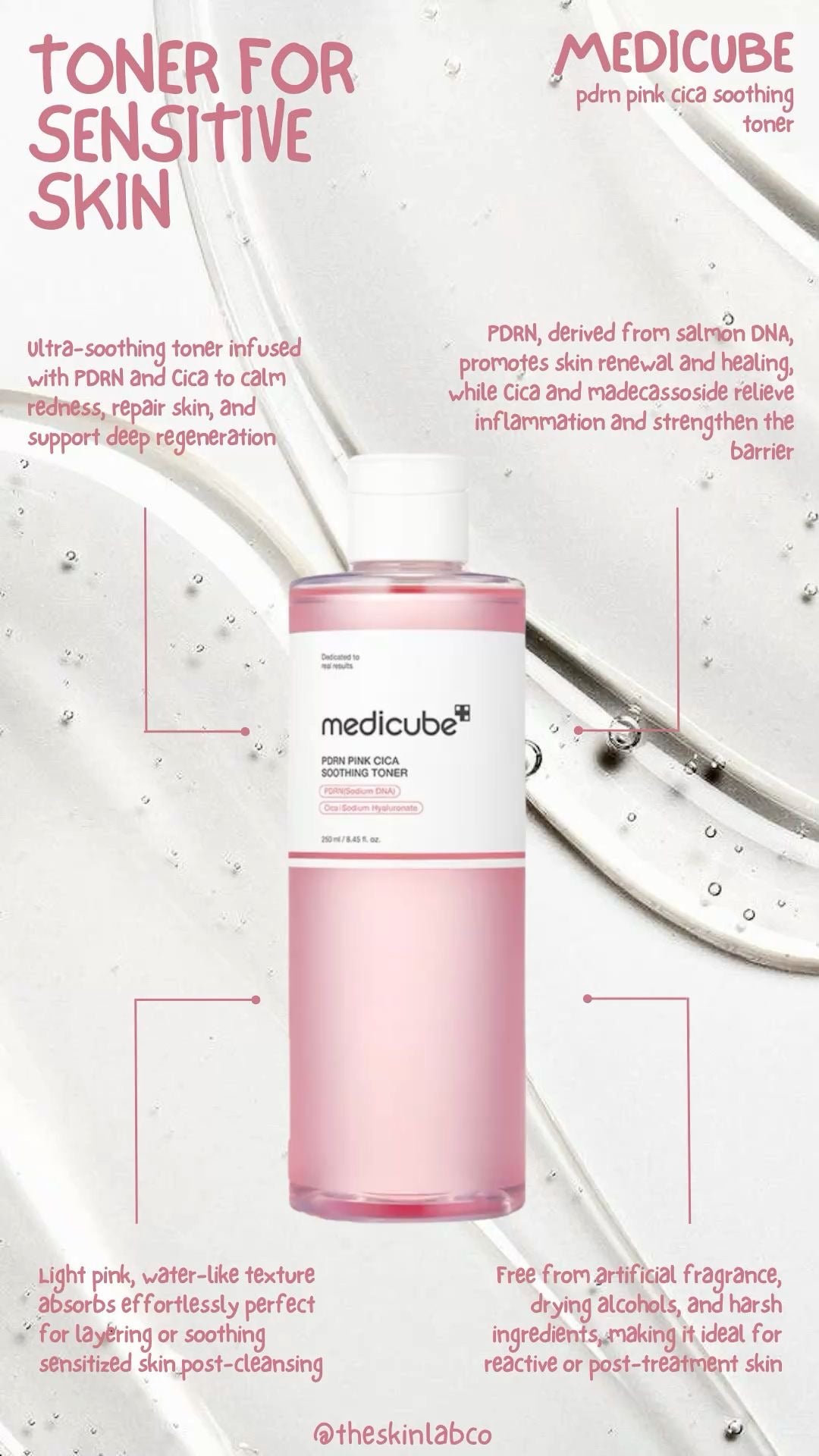 Medicube - PDRN Pink Cica Soothing Toner 250ml