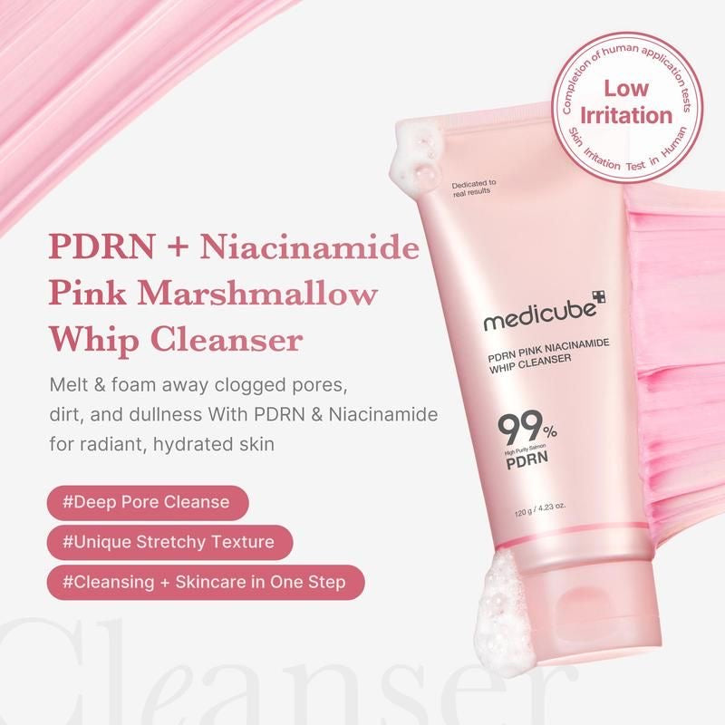 MEDICUBE PDRN PINK NIACINAMIDE WHIP CLEANSER (120G)