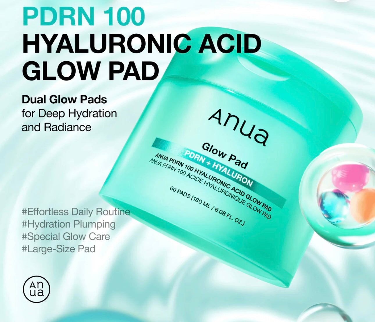 Anua - PDRN 100 Hyaluronic Acid Glow Pad (60Pads)