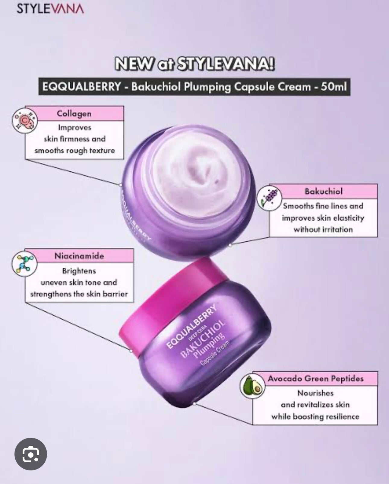 EQQUALBERRY - Bakuchiol Plumping Capsule Cream 50ml