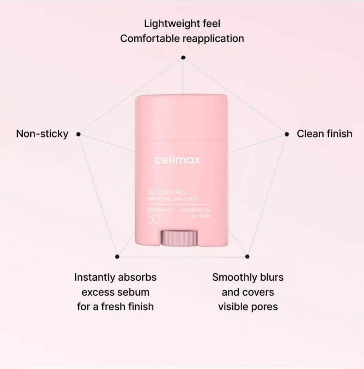 CELIMAX] Oil Control Mattifying Sun Stick - 19g (SPF50+ PA++++)