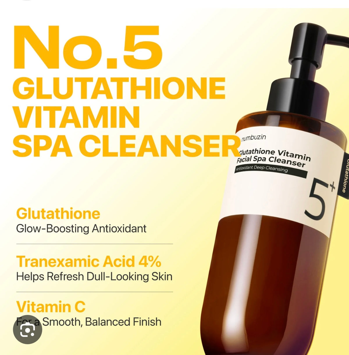 NUMBUZIN No.5 Cleansing Oil | Glutathione C Facial Spa Cleanser