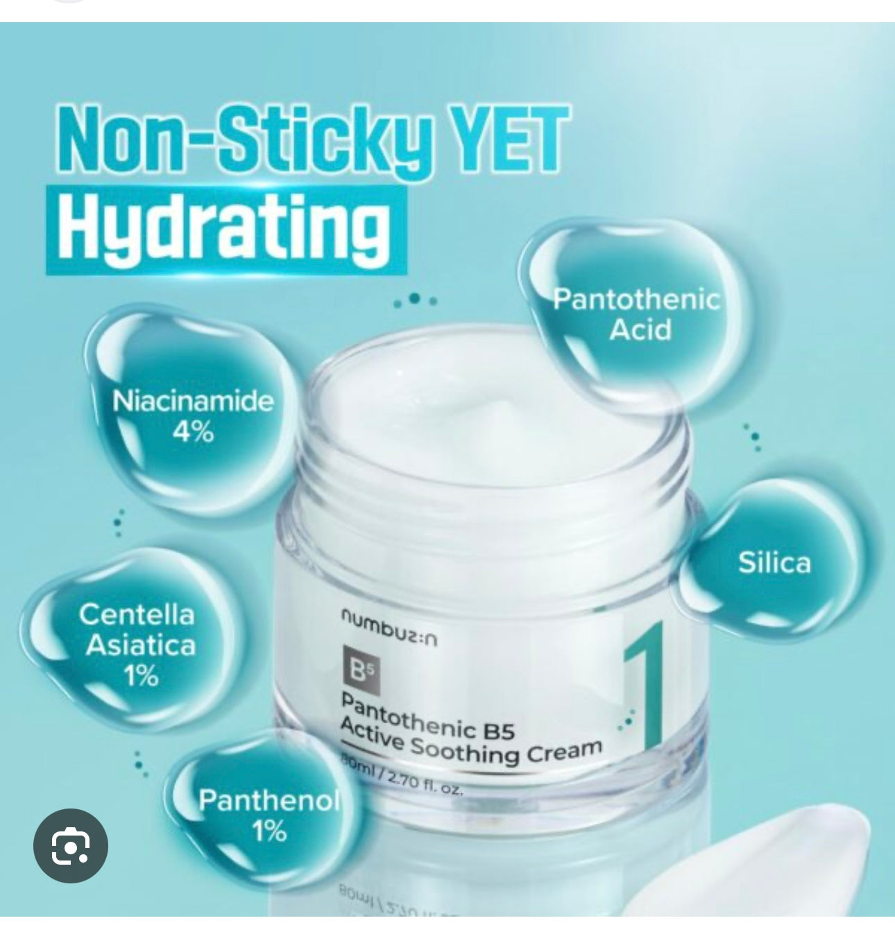 Numbuzin No.1 Pantothenic B5 Active Soothing Cream 80ml