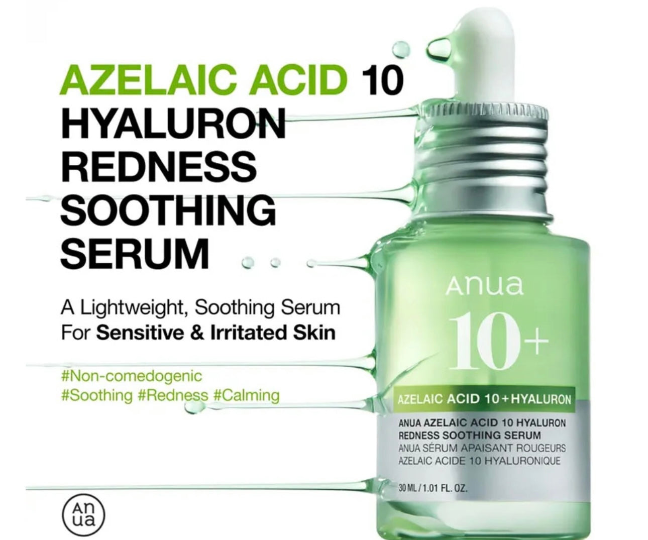 Anua - Azelaic Acid 10 Hyaluron Redness Soothing Serum 30ML