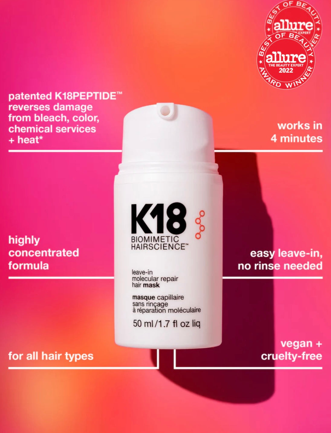 K18 Hair Mask leave in Molecular Repair 15ML