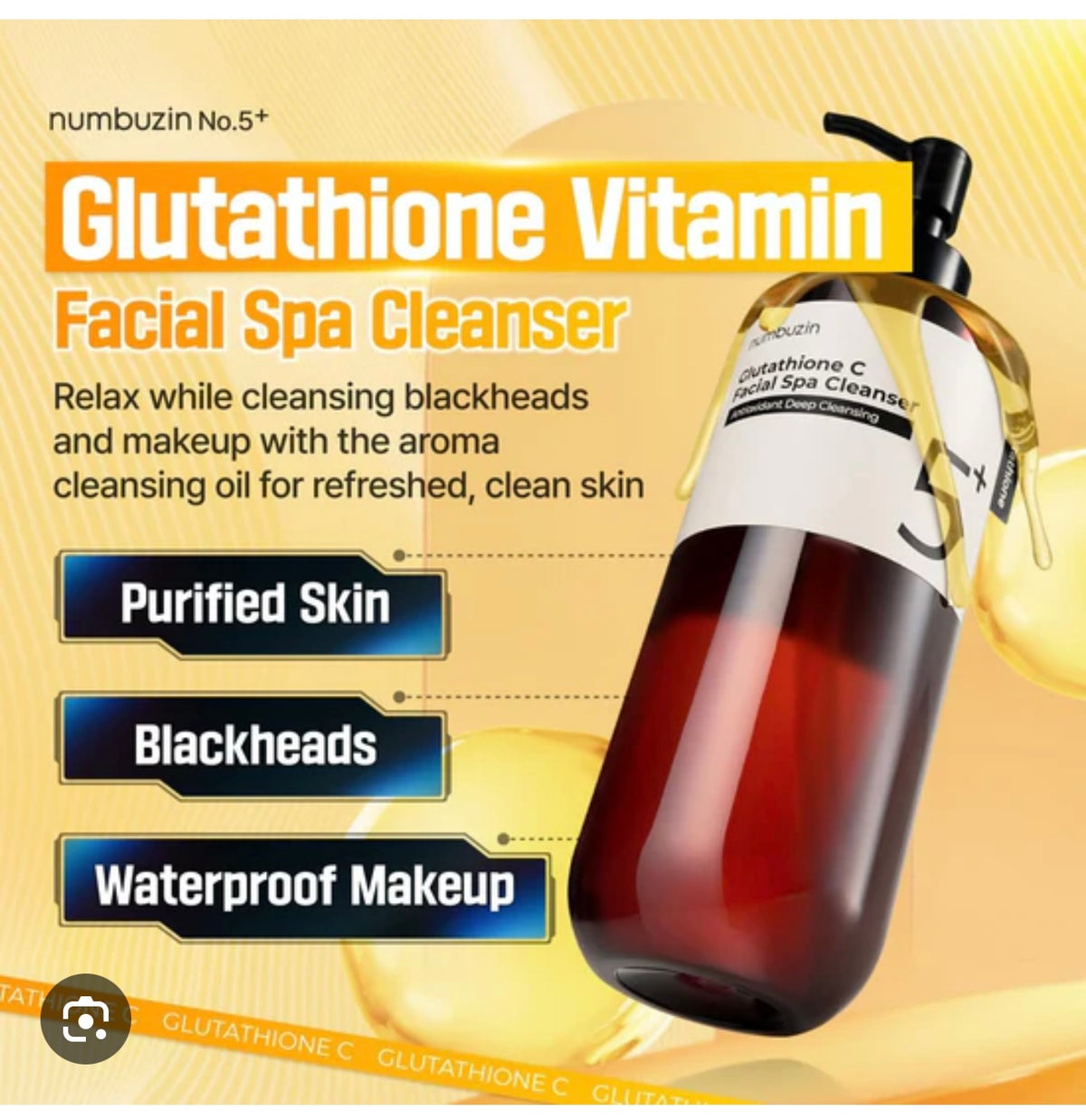 NUMBUZIN No.5 Cleansing Oil | Glutathione C Facial Spa Cleanser