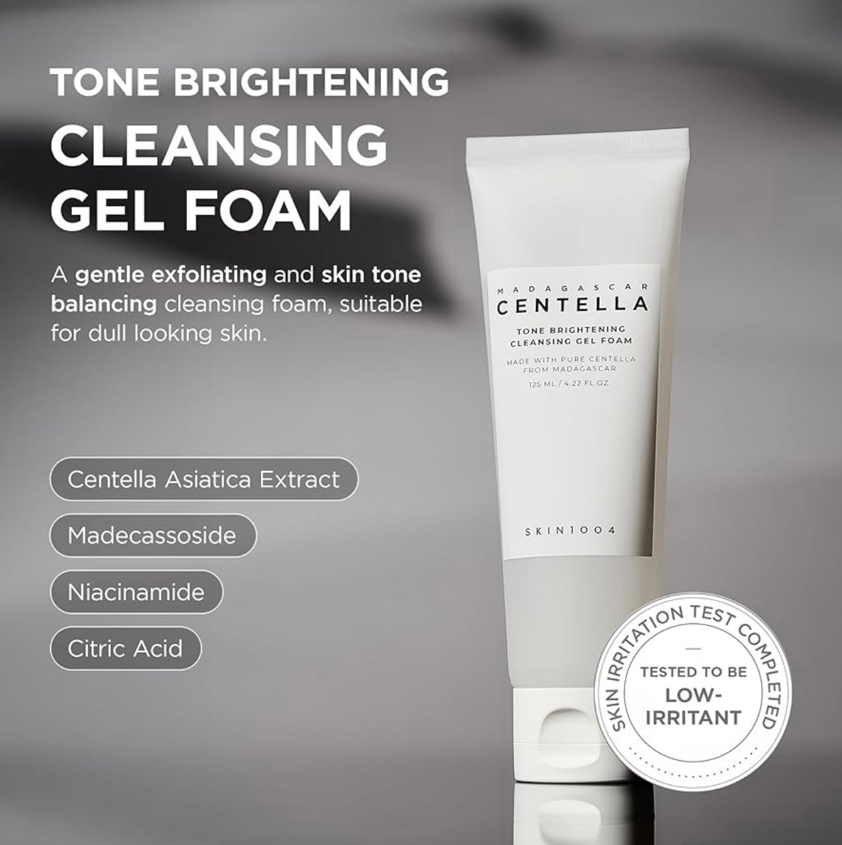 MADAGASCAR CENTELLA TONE BRIGHTENING CLEANSING GEL FOAM (125ML)