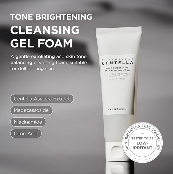 MADAGASCAR CENTELLA TONE BRIGHTENING CLEANSING GEL FOAM (125ML)