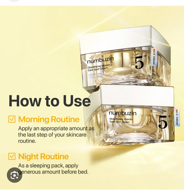 Numbuzin NO.5 VITAMIN GLUTATHIONE DARK SPOT LASER CREAM (50ML)