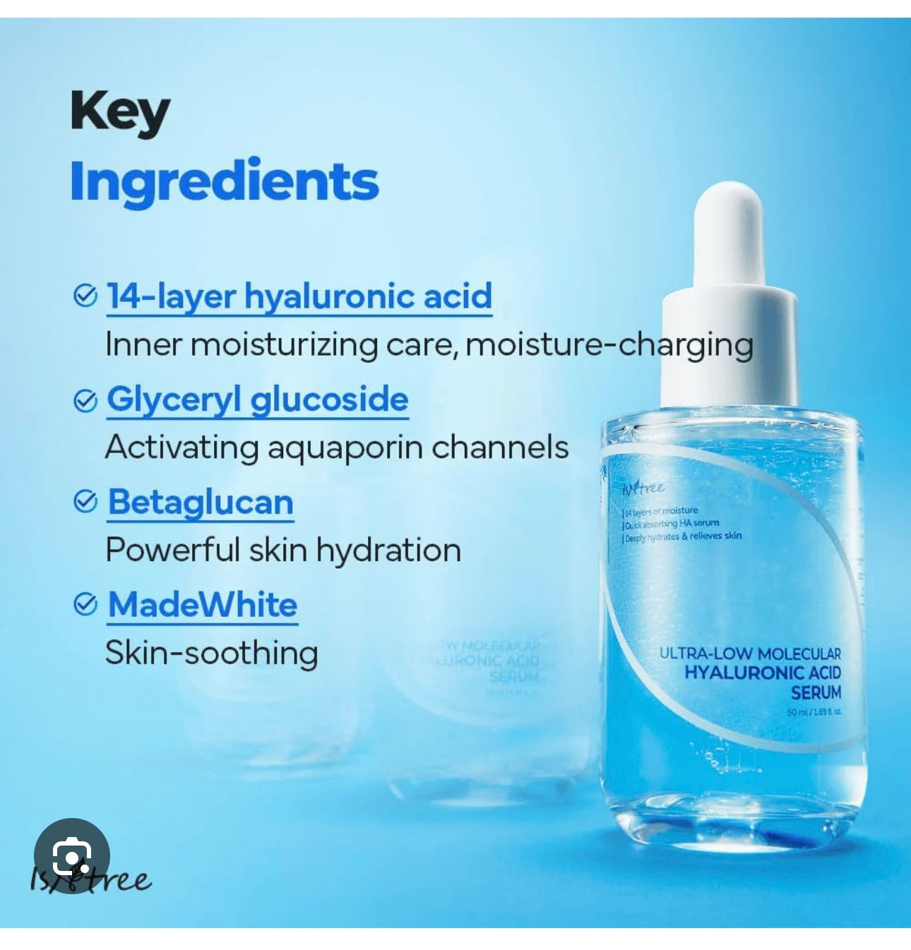 Isntree - Ultra-Low Molecular Hyaluronic Acid Serum 50ML