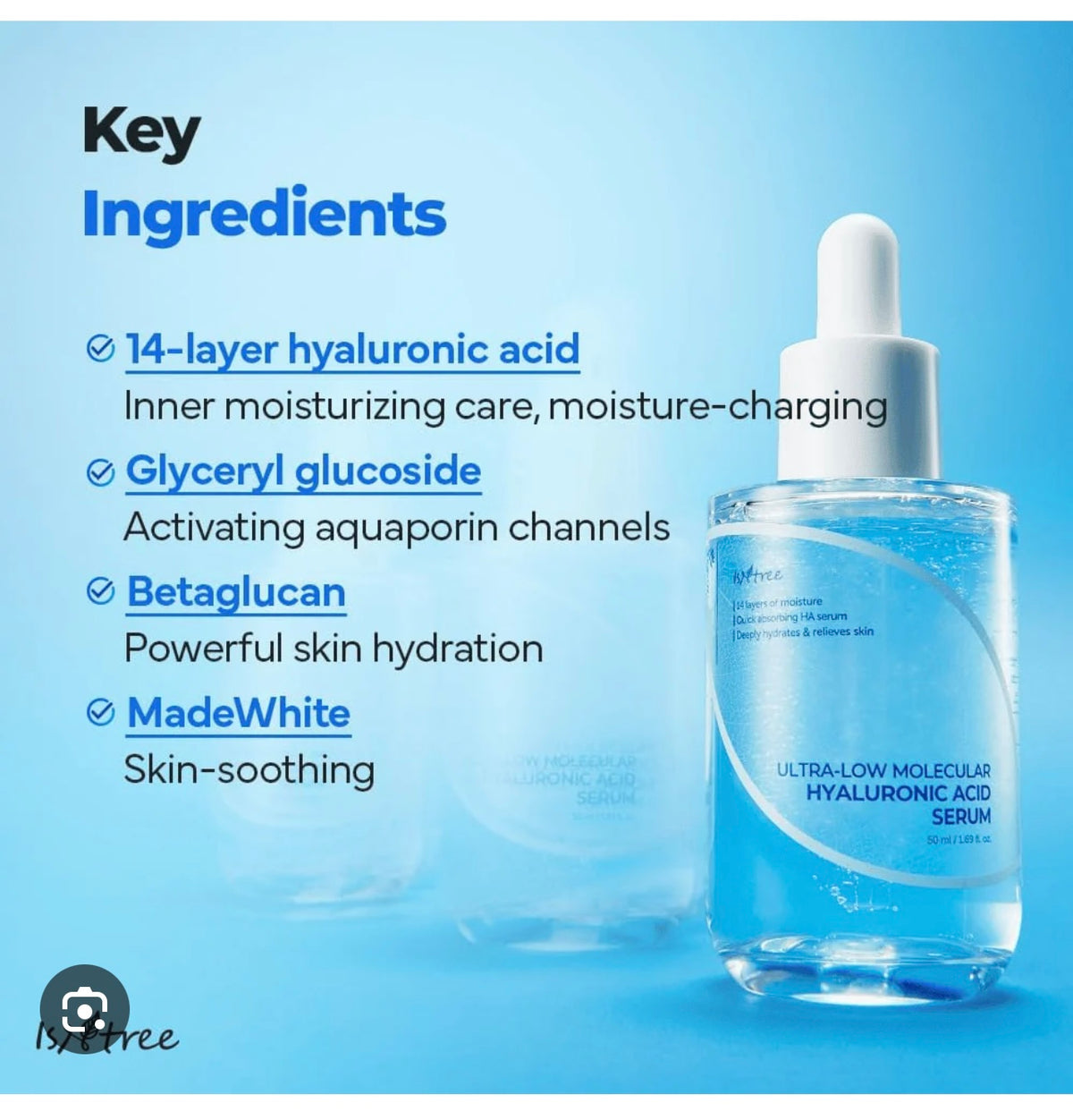 Isntree - Ultra-Low Molecular Hyaluronic Acid Serum 50ML