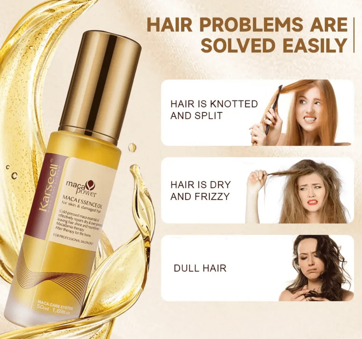 Karseell Maca Power Essence Hair Oil For Body And Damaged Hair 50 Ml