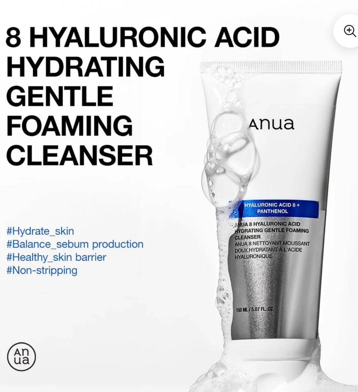 Anua - 8 Hyaluronic Acid Hydrating Gentle Foaming Cleanser