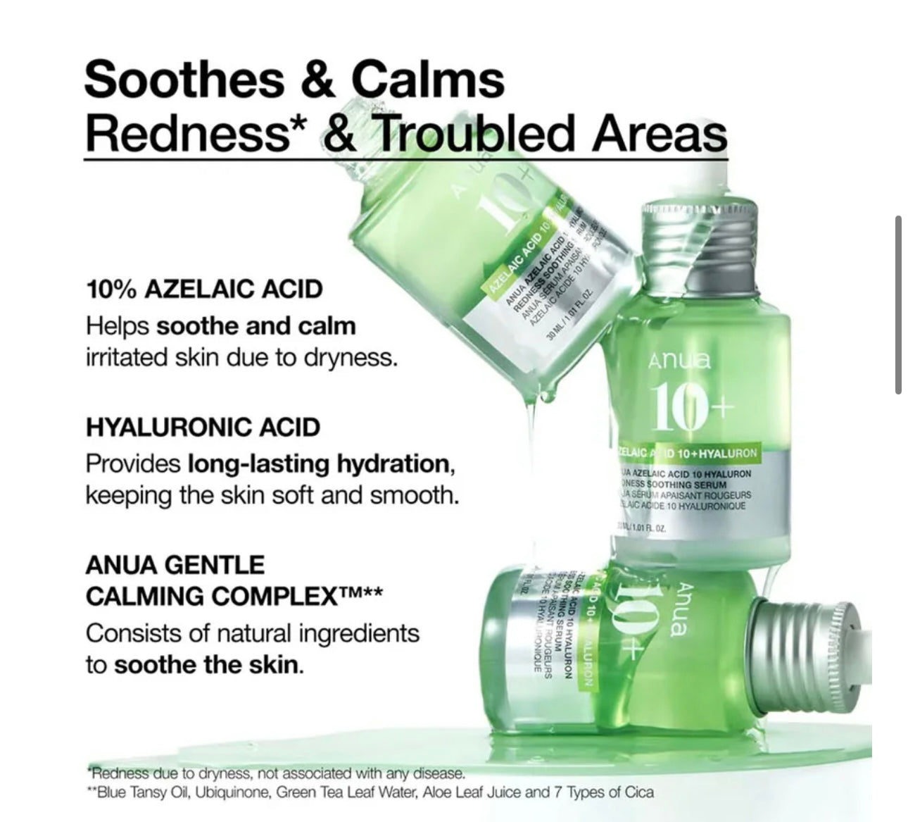 Anua - Azelaic Acid 10 Hyaluron Redness Soothing Serum 30ML