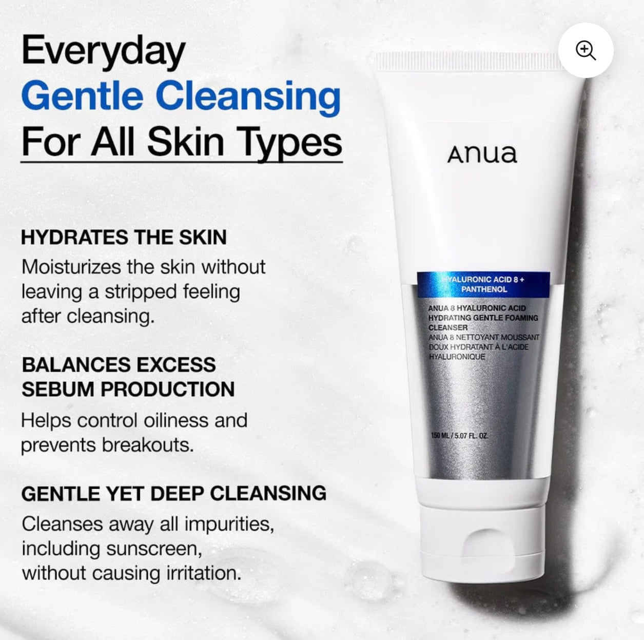 Anua - 8 Hyaluronic Acid Hydrating Gentle Foaming Cleanser
