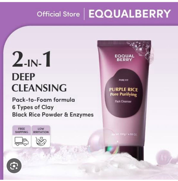 Eqqualberry Purple Rice Pore Pack Cleanser 130ml