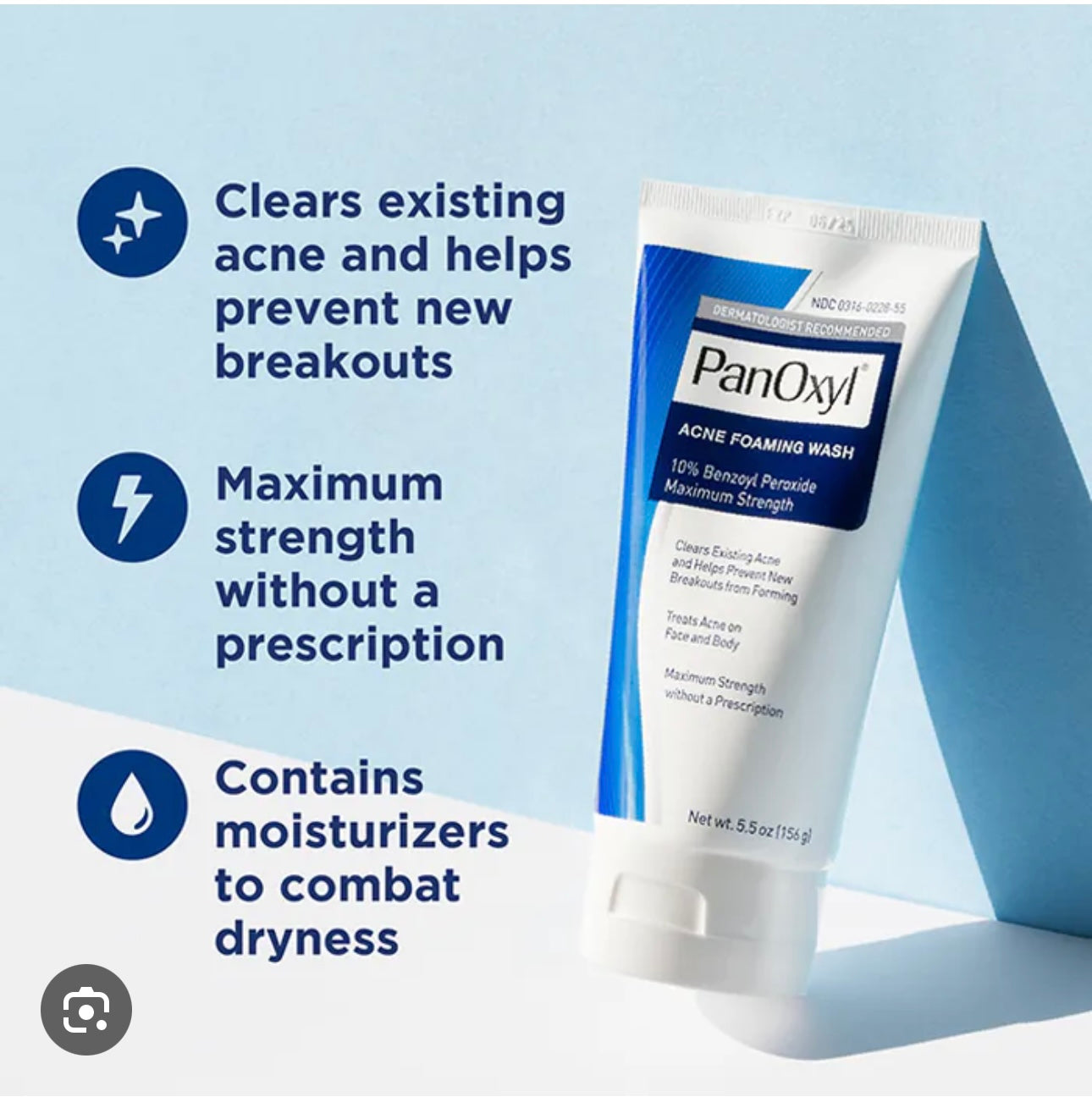 Panoxyl Acne Foaming Wash 10% 156G