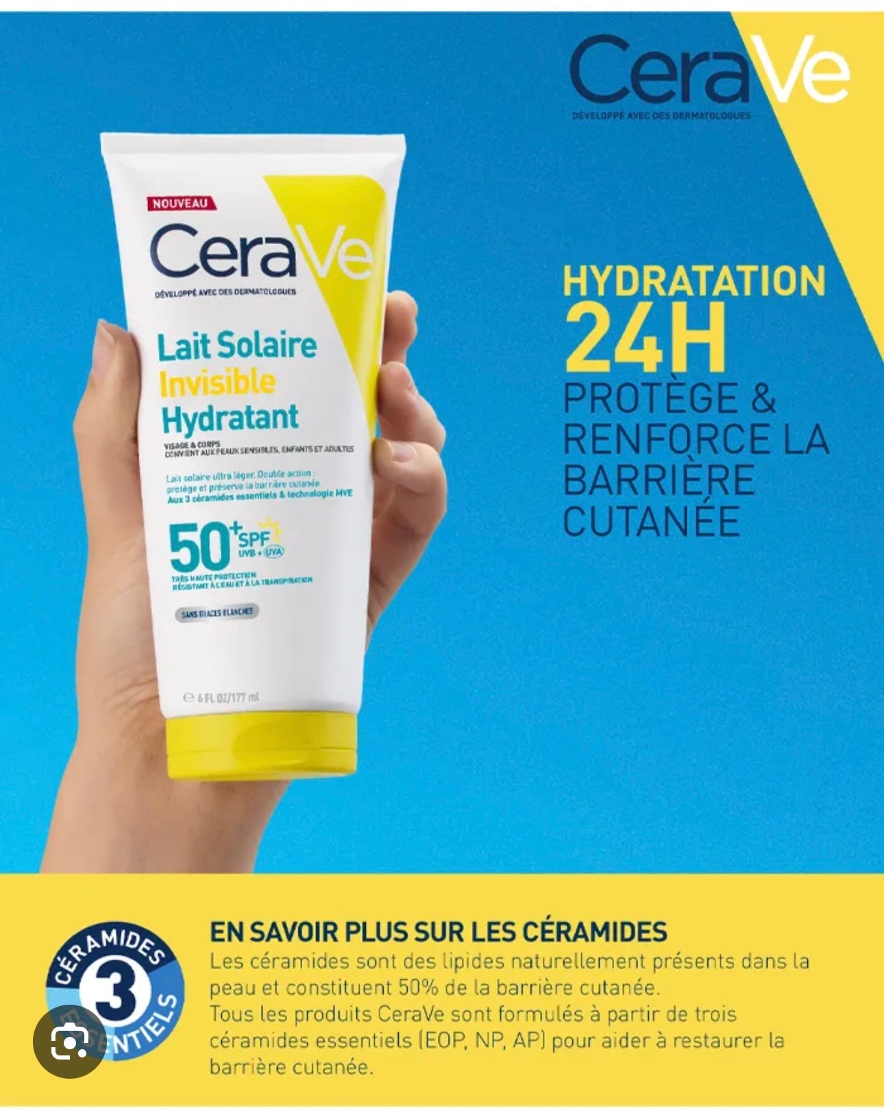 Cerave invisible hydrating sunscreen 177 ml