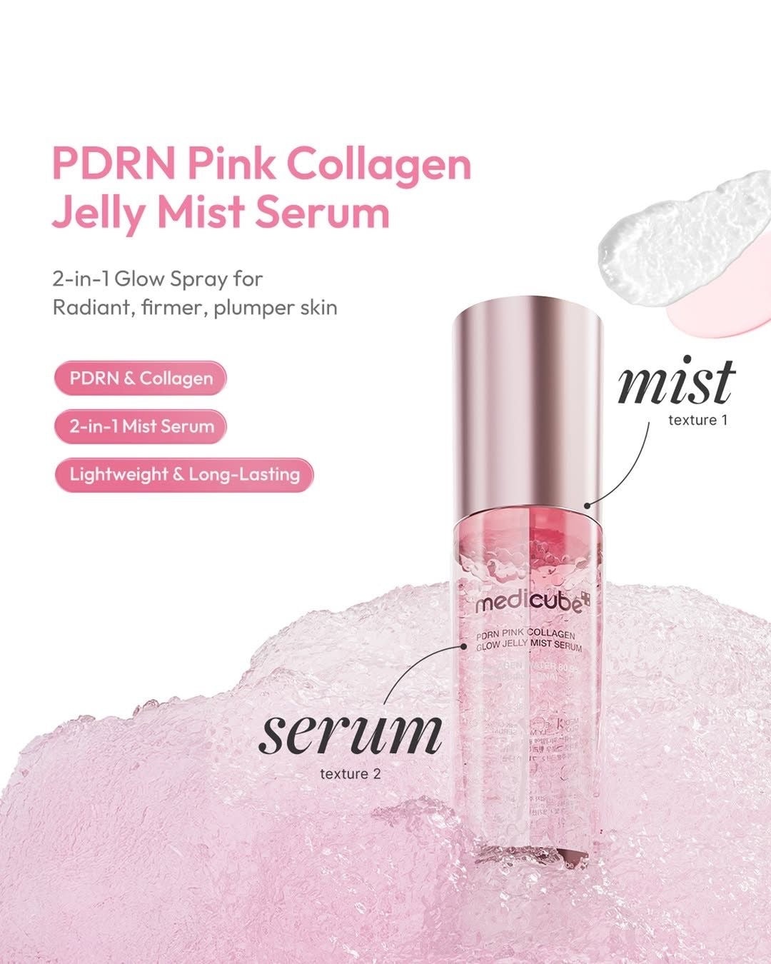 MEDICUBE PDRN PINK COLLAGEN GLOW JELLY MIST SERUM (100ML)