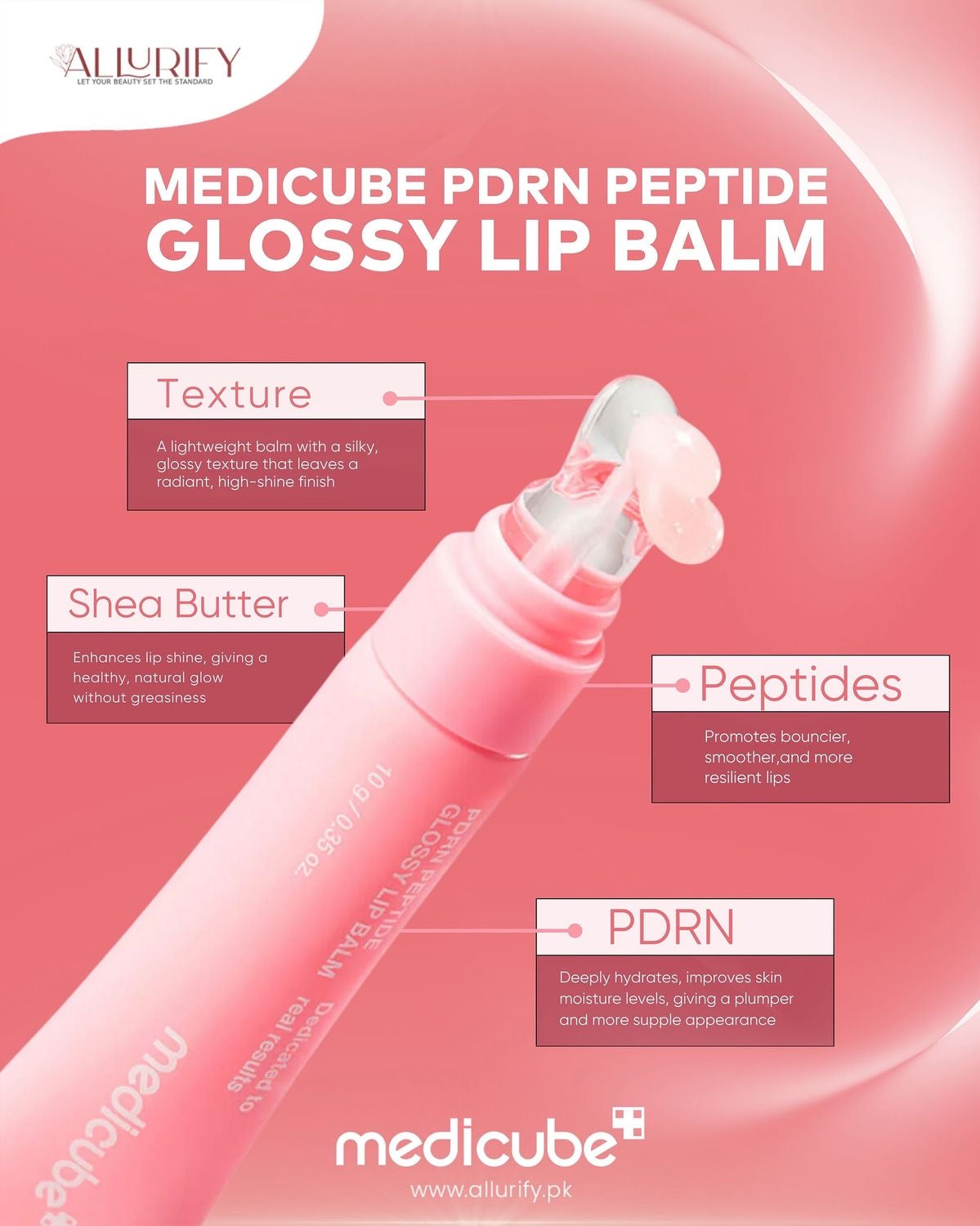 MEDICUBE - PDRN PEPTIDE GLOSSY LIP BALM 10G