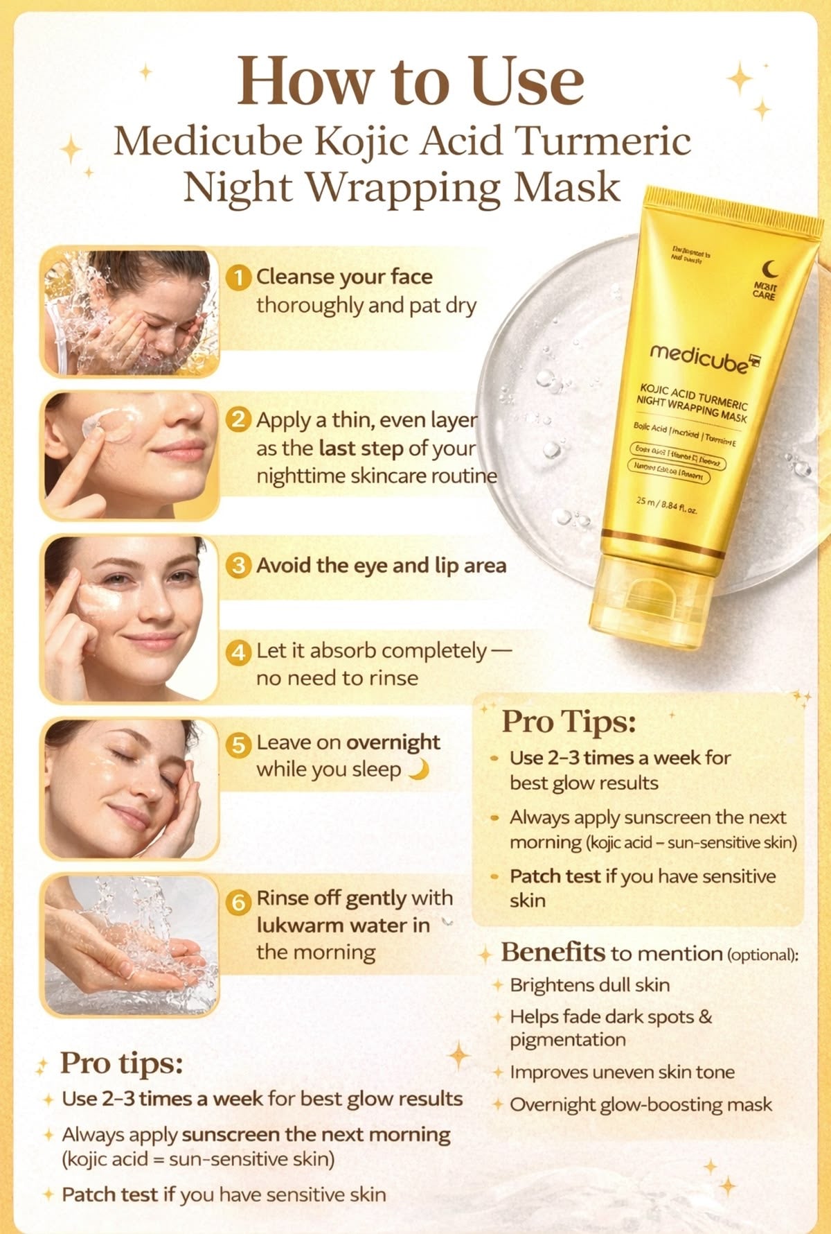 medicube Kojic Acid Turmeric Overnight Wrapping Peel Off Mask