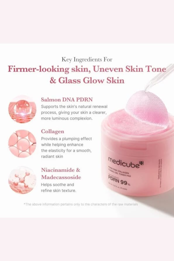 Medicube PDRN Pink Collagen Toning Gel Toner Pad