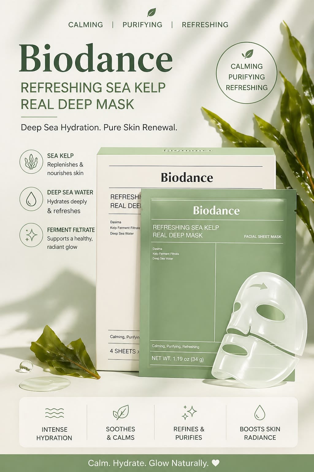 BIODANCE Refreshing Sea Kelp Real Deep Face Mask