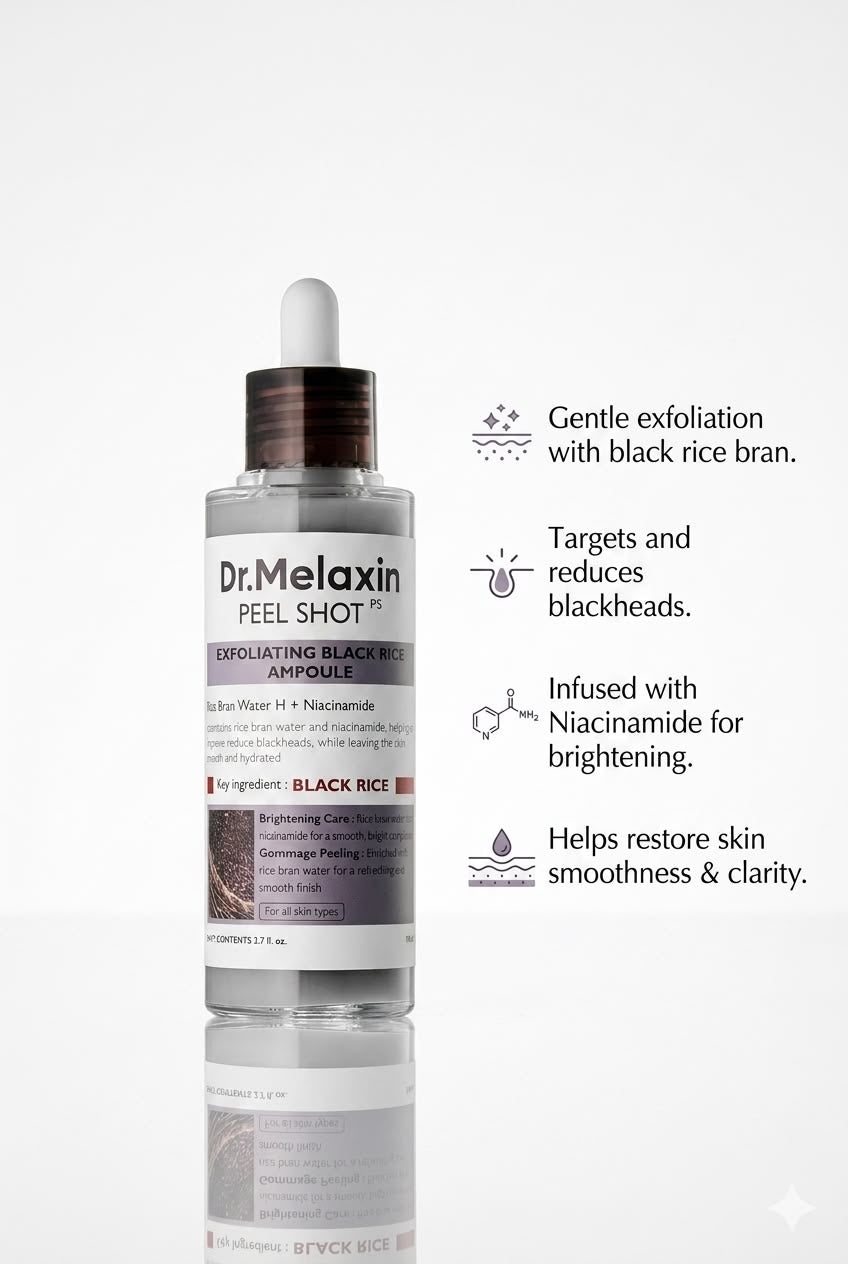 Dr. Melaxin Peel Shot Exfoliating Black Rice Ampoule