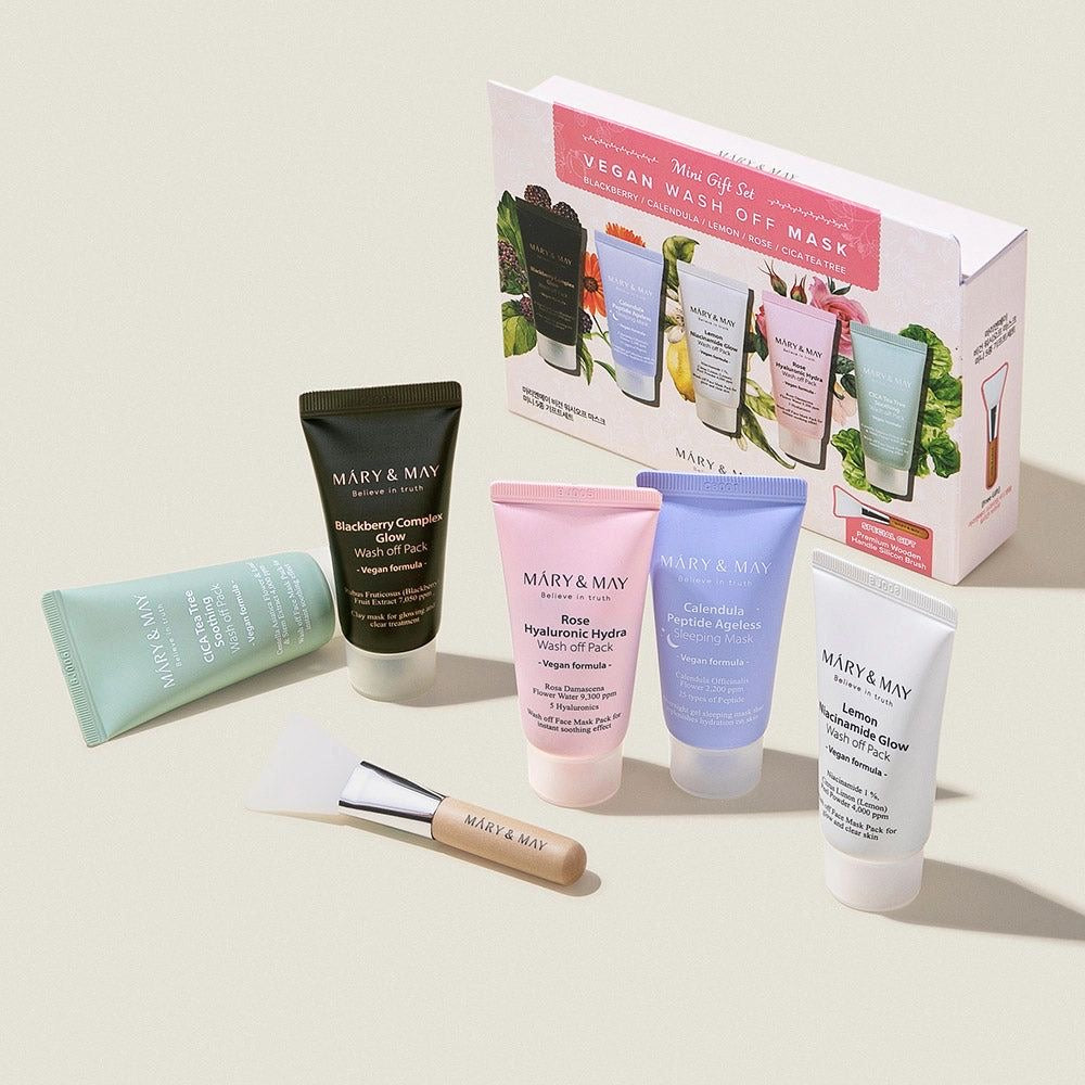 [MARY & MAY] Vegan Wash Off Mask Mini Gift Set (30g x 5) Main image