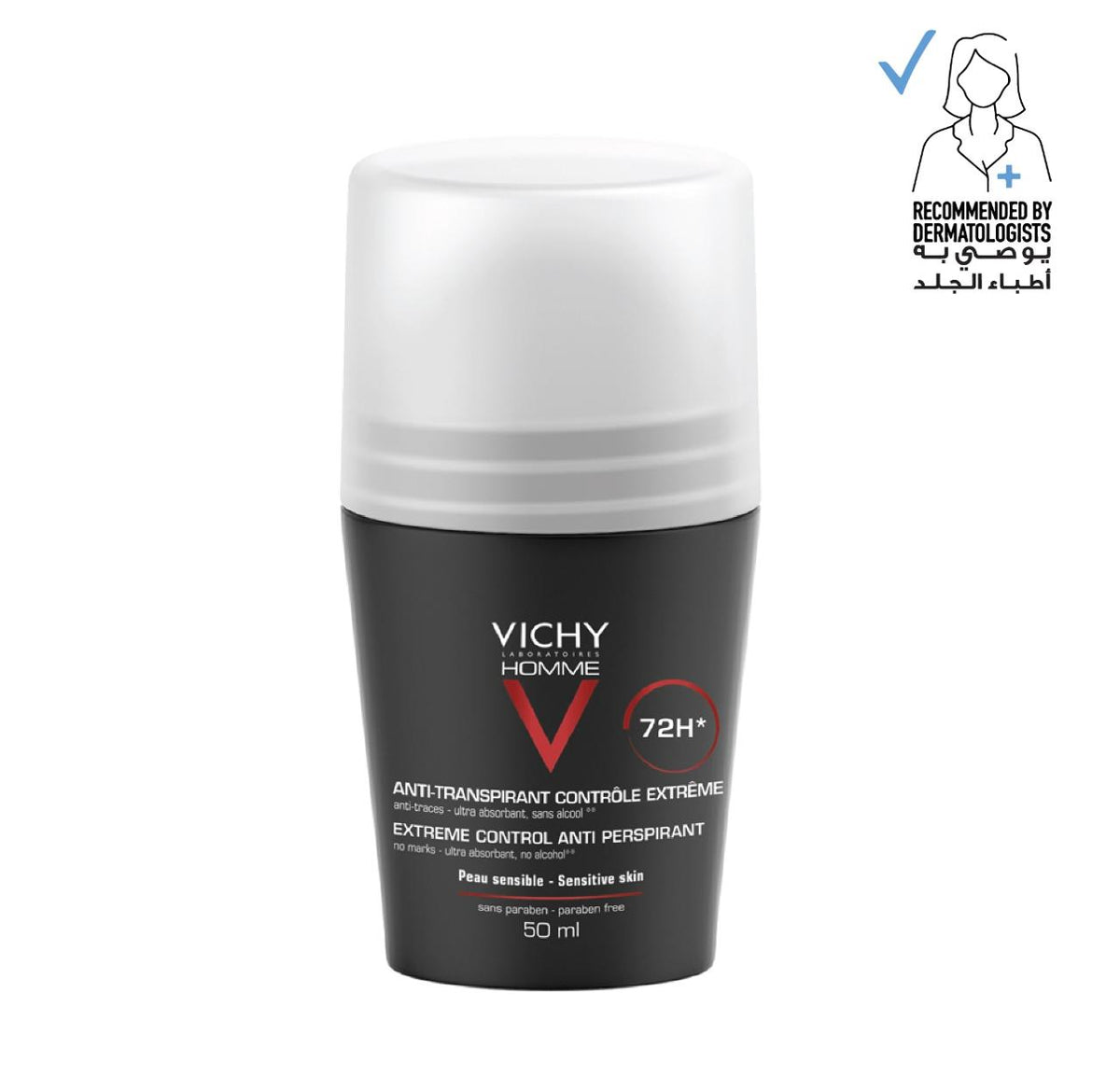 Vichy 72h Anti-Perspirant Roll-On for Men 50 ml Main image