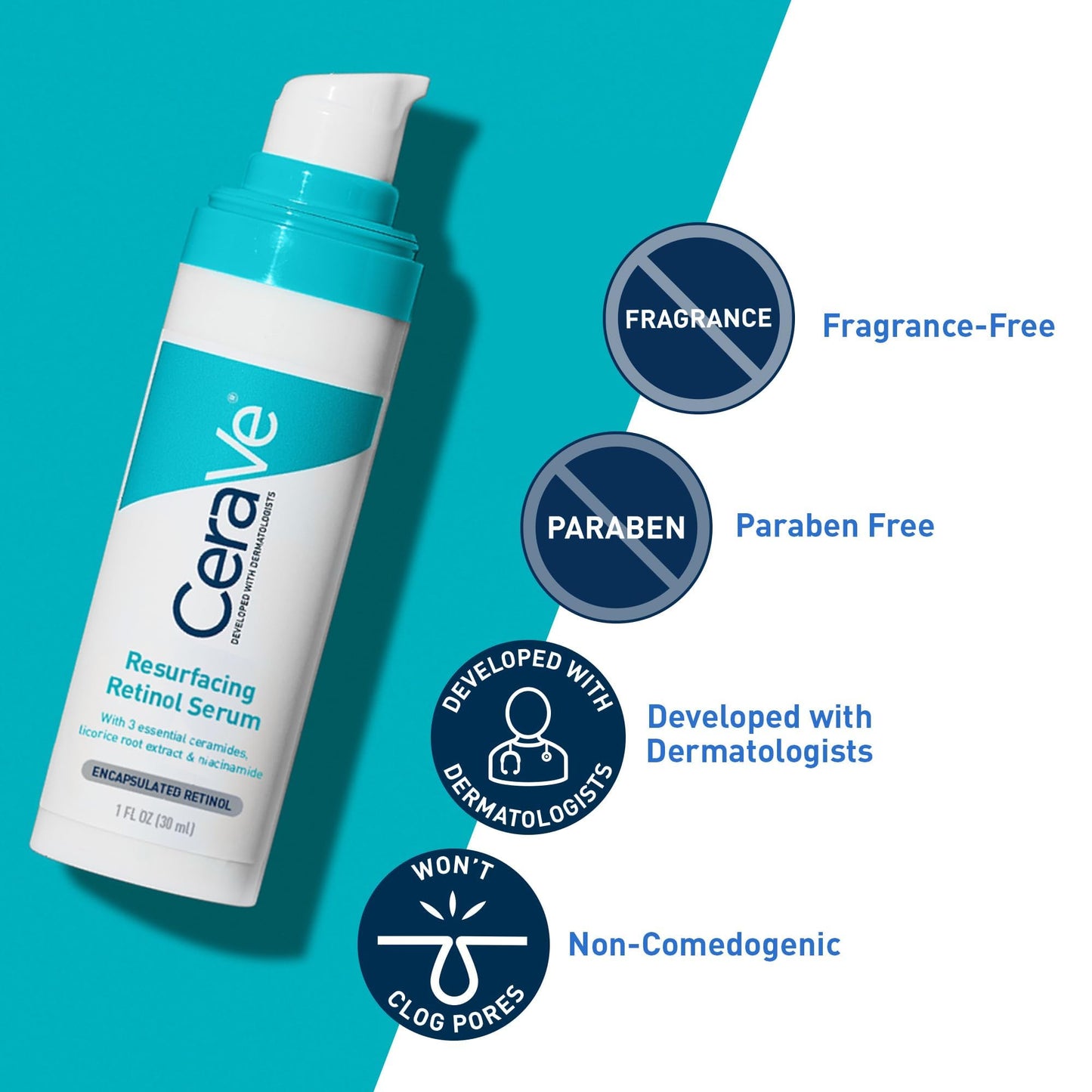 CeraVe Resurfacing Retinol Serum with Ceramides & Niacinamide