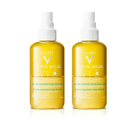 Vichy Capital Soleil Spf50+ solar Protective water hydrating hyaluronic acid