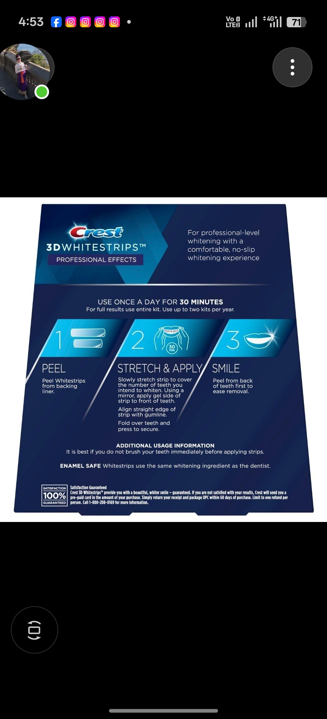 Crest 3D Whitestrips Professional Effects 1 strip