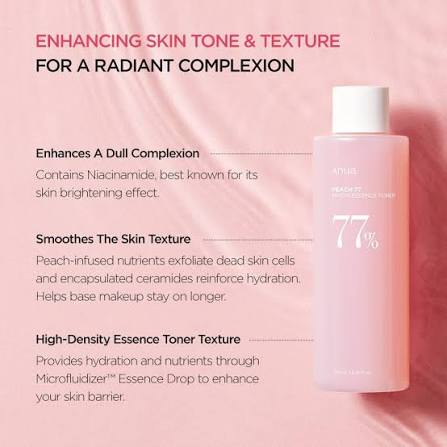 Anua peach 77 niacin essence toner(without box)