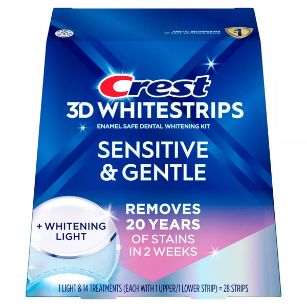 Crest 3D Whitestrips Sensitive & Gentle + Whitening Light Full Box